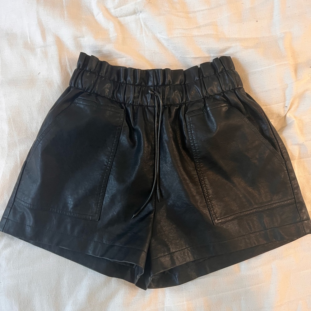 Black “leather” shorts